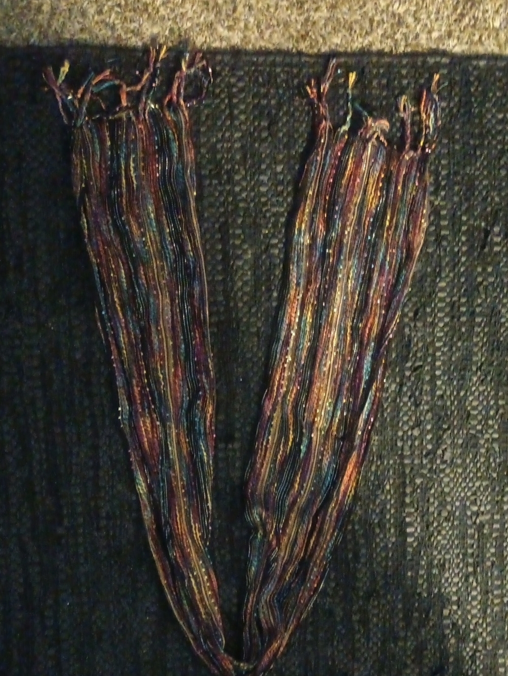 Multicolor Metallic Stripe Scarf